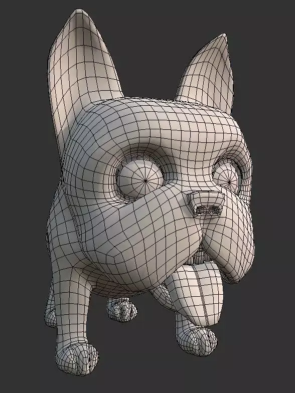 Dog Character Base Model Low-poly 3D model