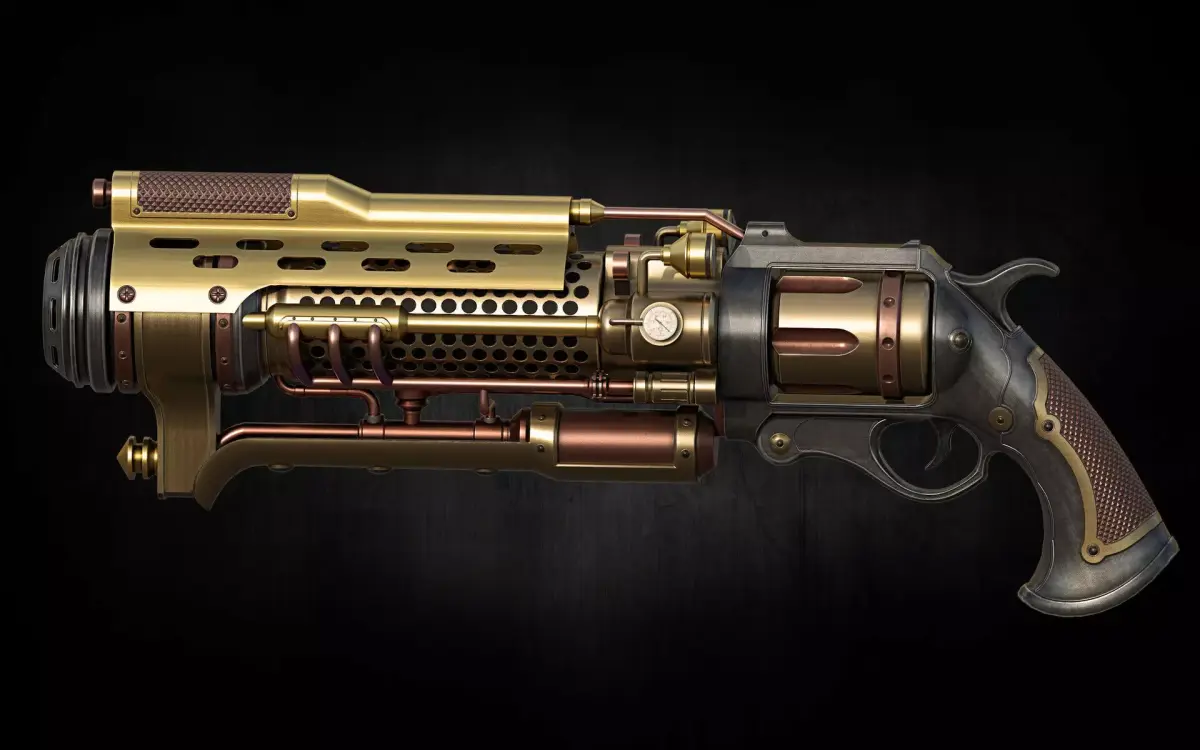 Stylized Sergey zimmer  low poly Game ready gun Low-poly 3D model