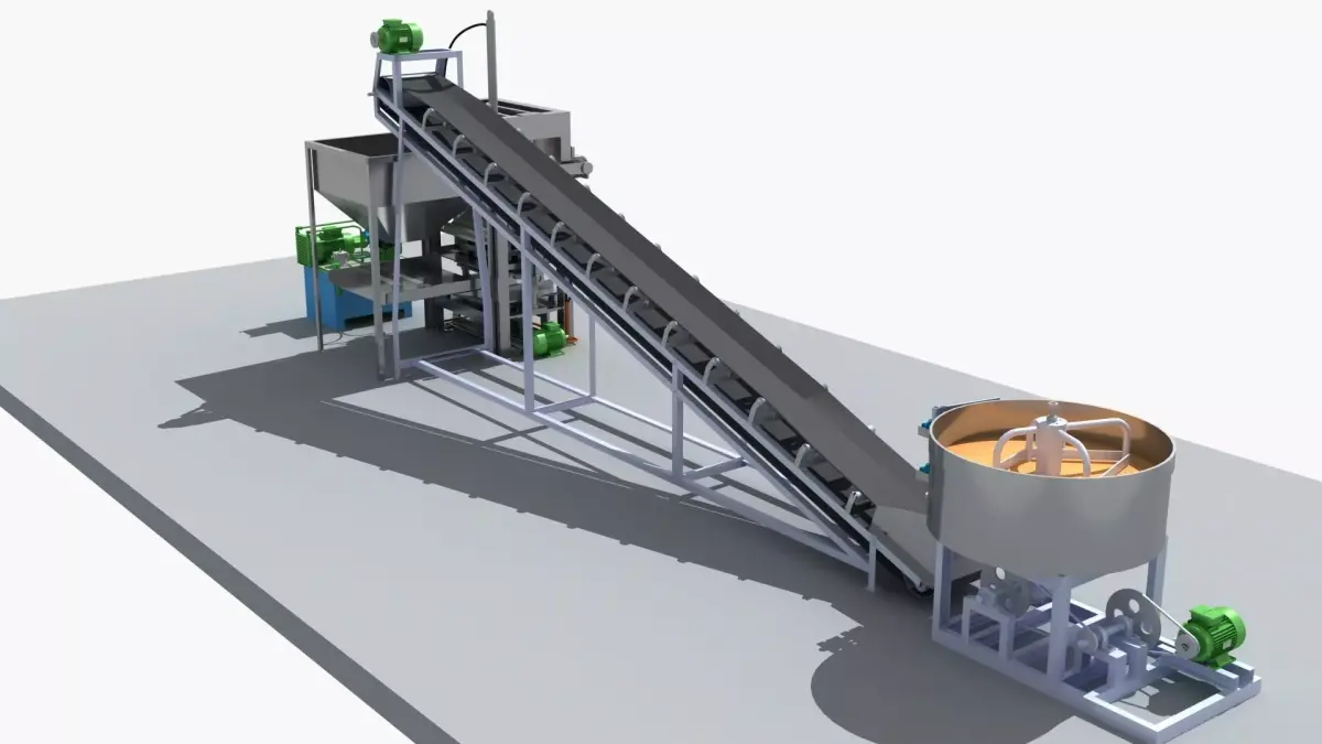  Industrial Equipment 22 - Hydraulic Brick Making Machine  3D model