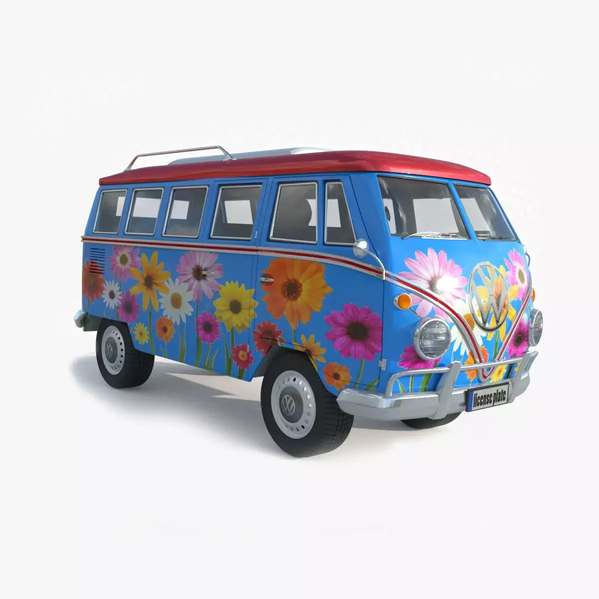  Volkswagen 1974 T1 Transporter 3D model
