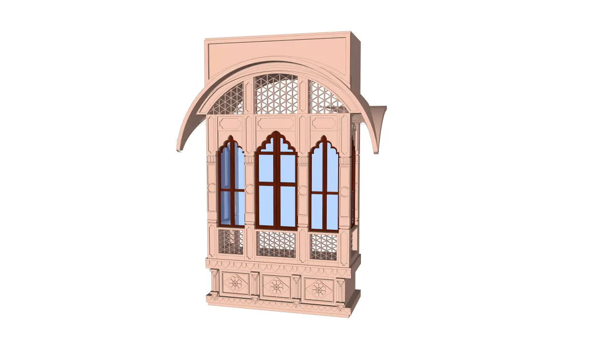 indian jodhpuri stone jharokha 3D model buy