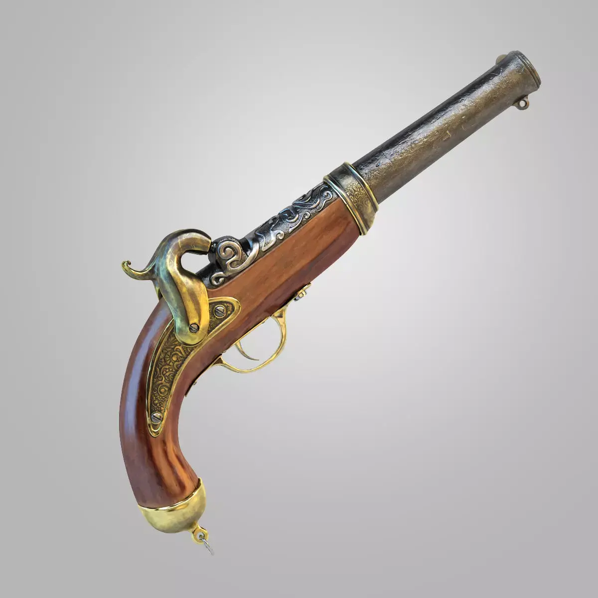 Pirate Pistol Low-poly 3D model get