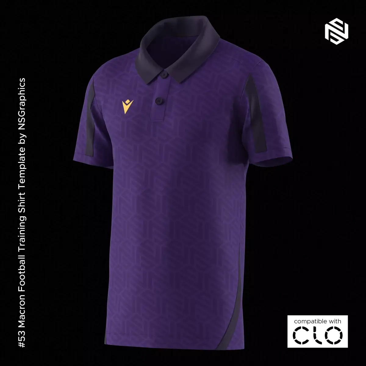 Macron Training Shirt for CLO3D-Marvelous Designer 3D model