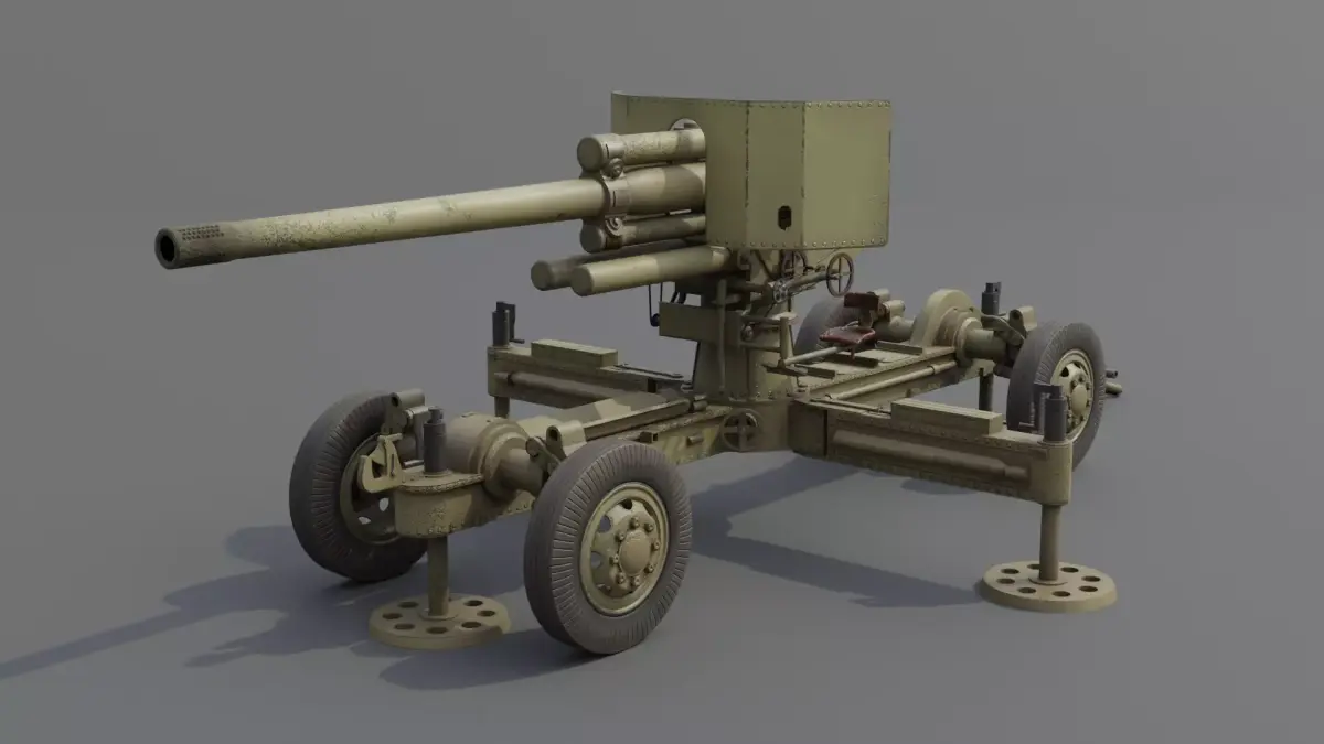 Luftvarnskanon m37 Anti Air Gun Low-poly 3D model