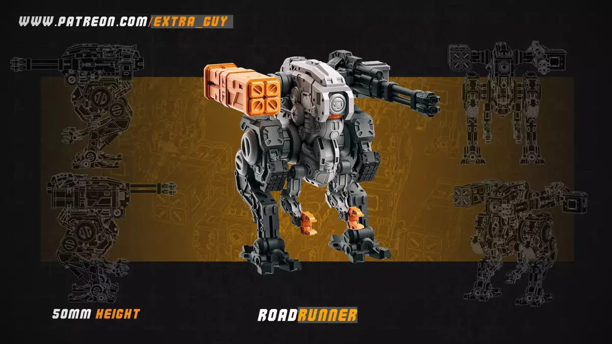 Roadrunner Mech 50mm and 70mm 3D Printable 3D print model