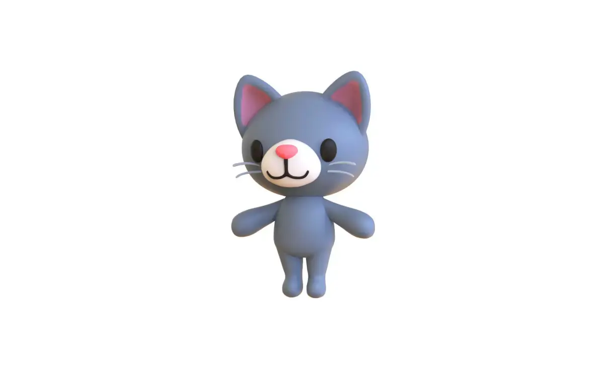 Little animal cute - Cat cute - Character003  Low-poly 3D model
