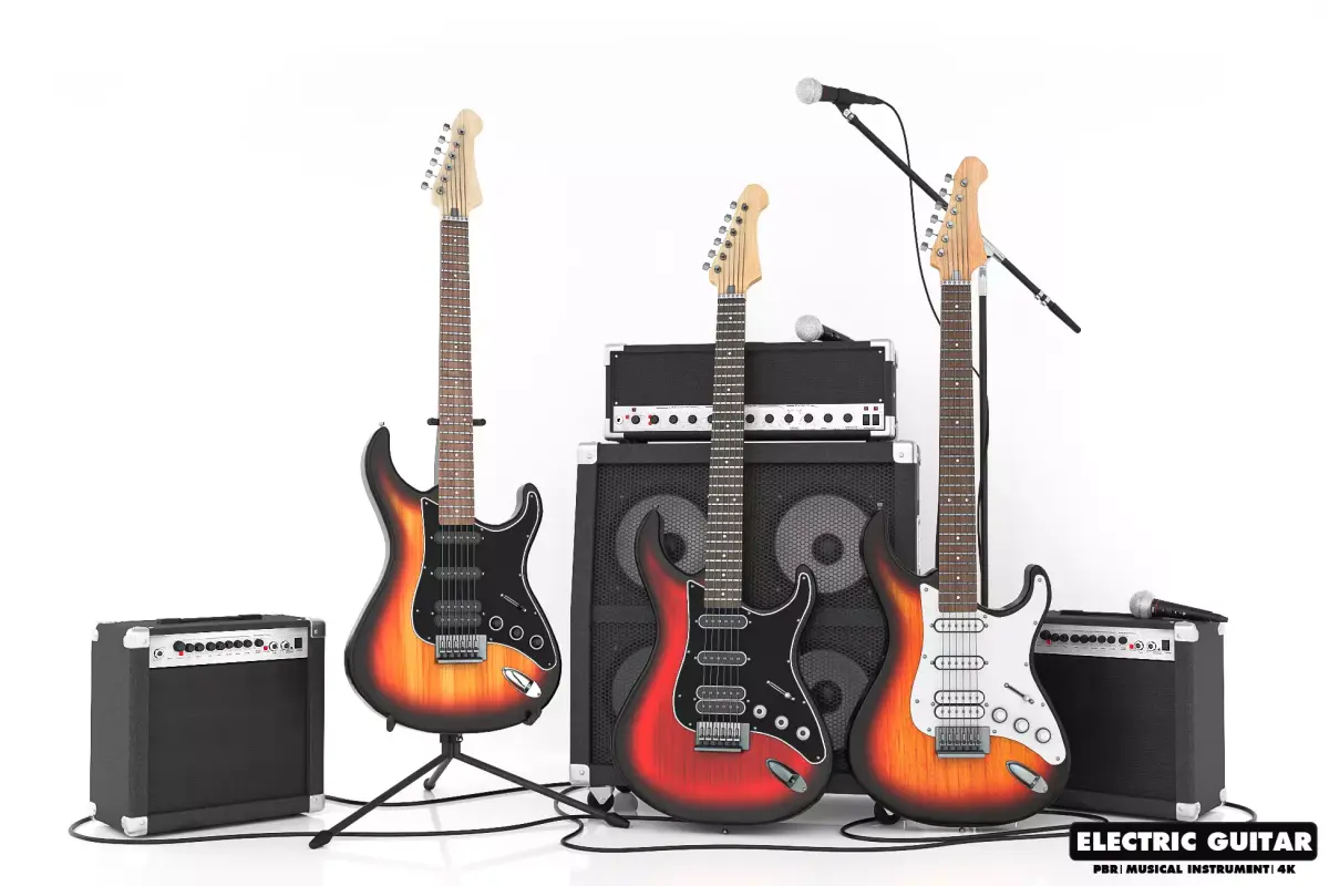 Electric Guitar Part 1 Low-poly 3D model