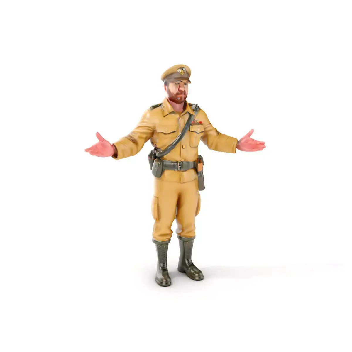 Military Officer D Character Model Rigged and Animated Low-poly 3D model