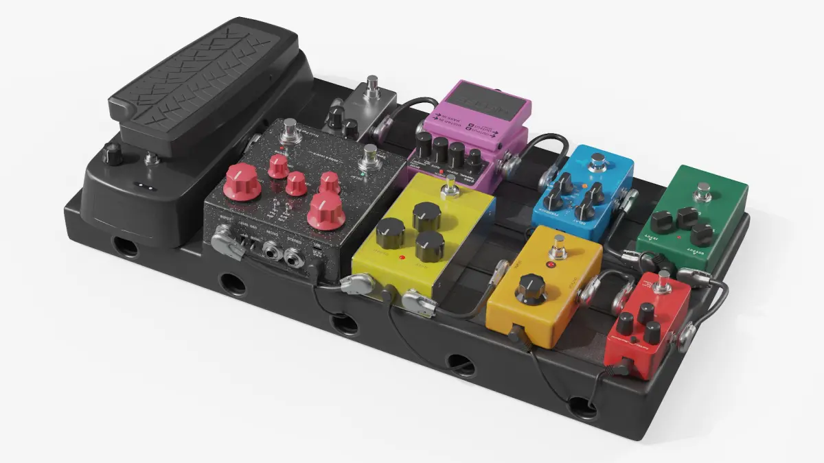 Custom Guitar Effects Pedal Board 3D model