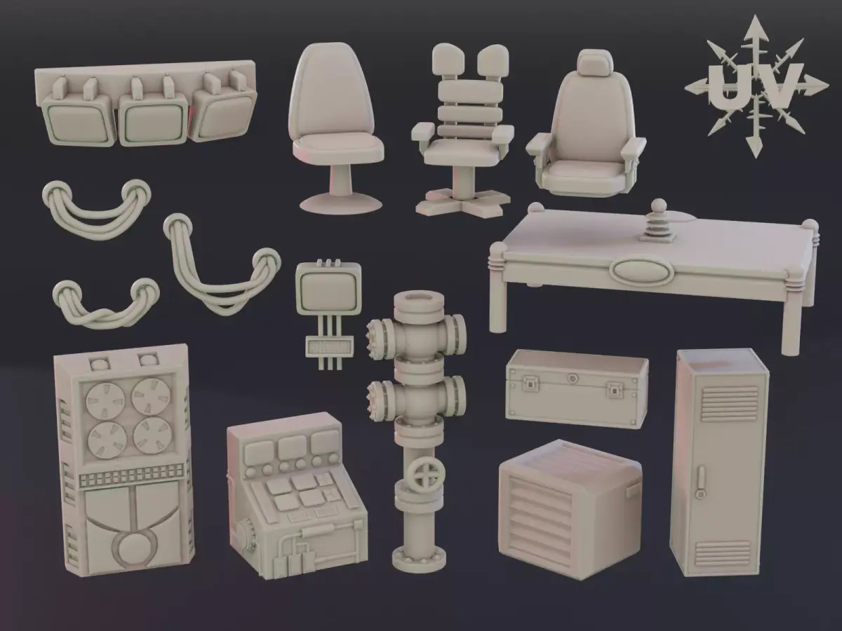 SCIFI TERRAIN BITZ VOL2  vault assets 3D print model