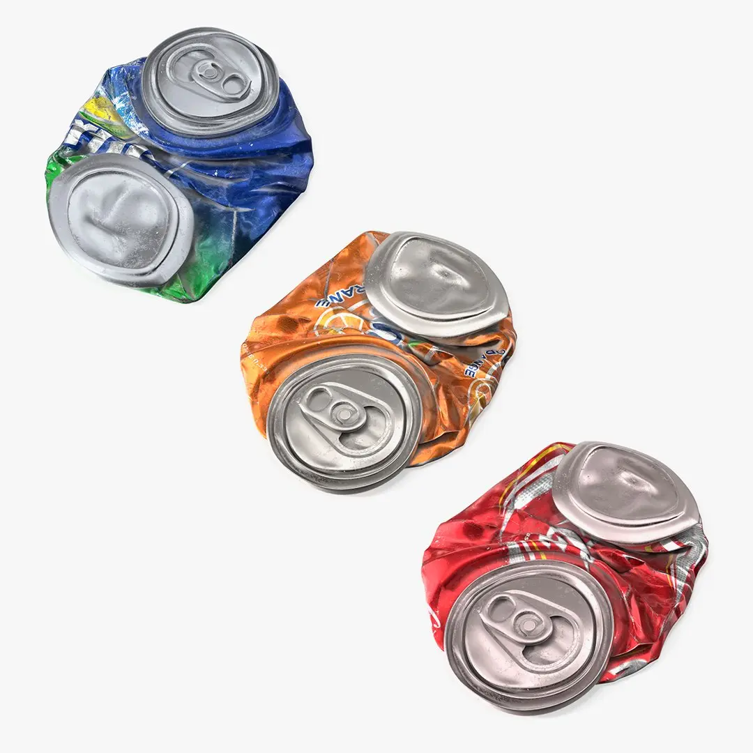 Crushed Soda Cans Used Collection 3D model
