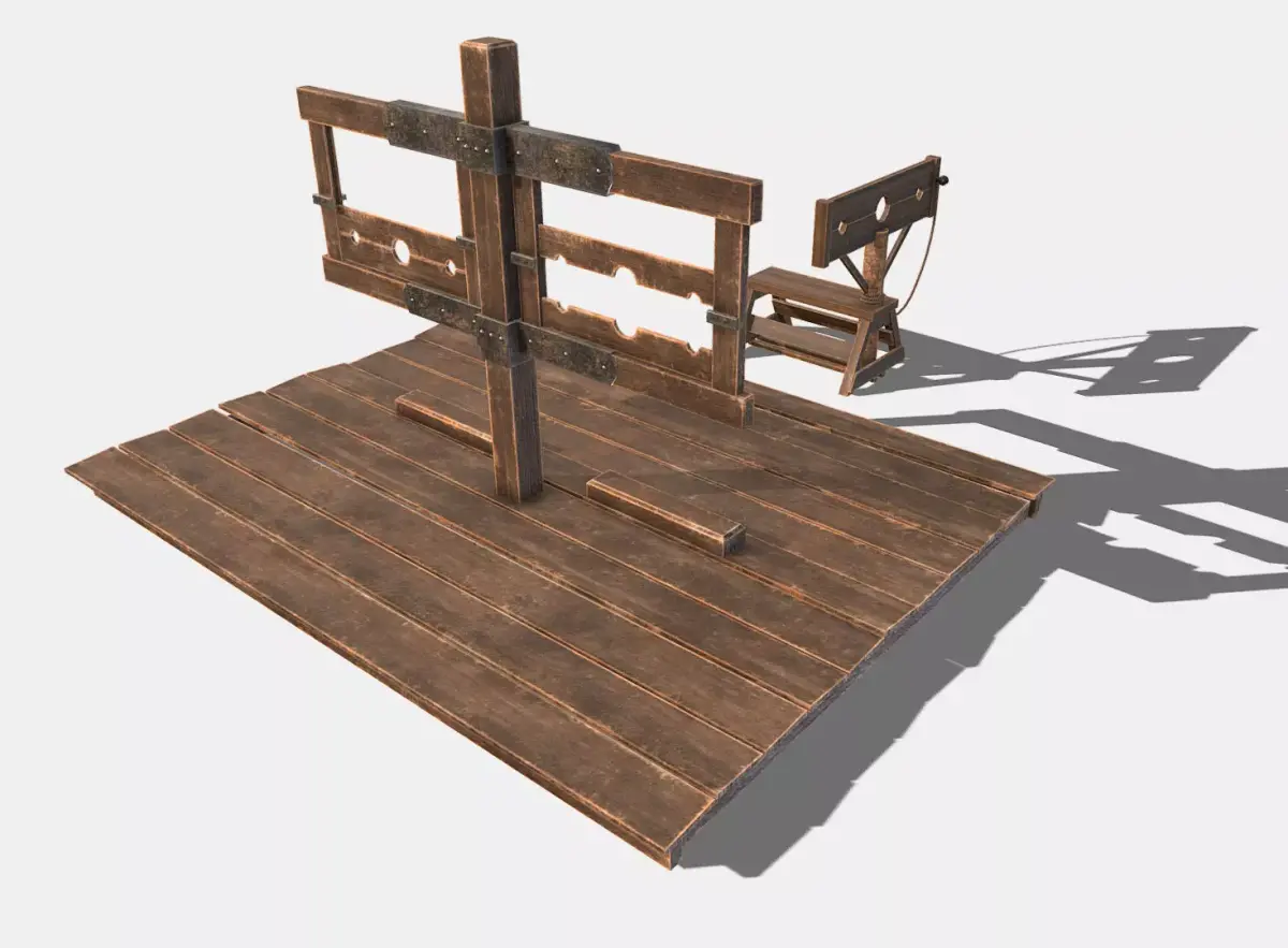 Medieval Stocks Low-poly 3D model