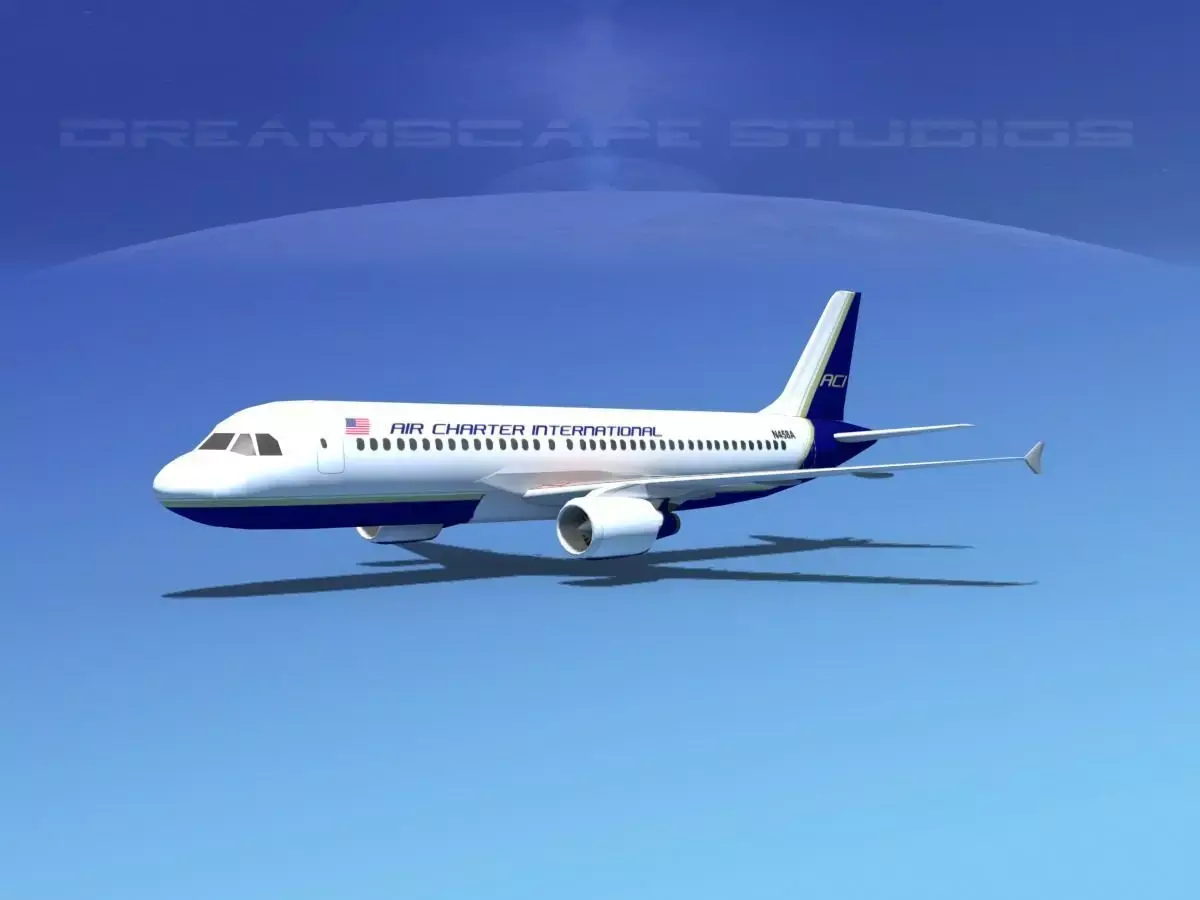 Airbus A320 LP Air Charter Intl 1 Low-poly 3D model