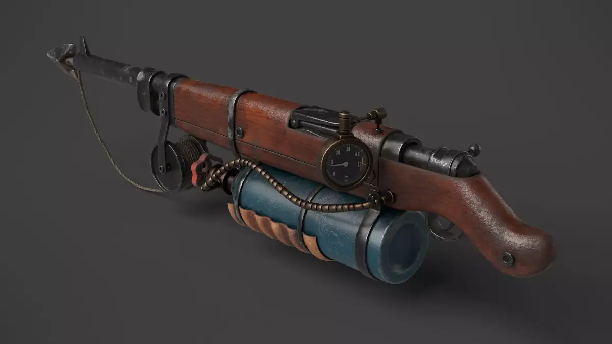 Harpoon Gun Low-poly 3D model