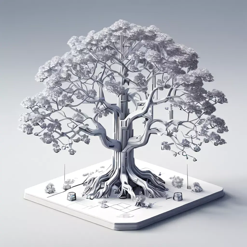 SciFi Futuristic Cyber Tree Low-poly 3D model