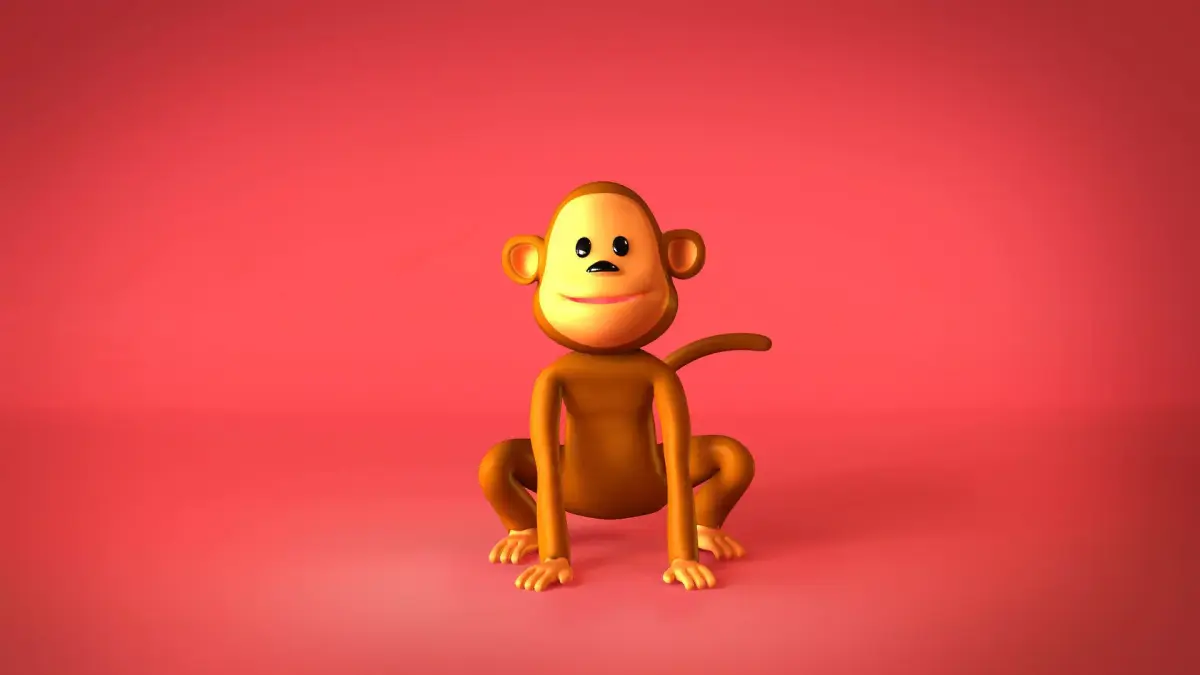 Monkey 3D model cartoon 3D model
