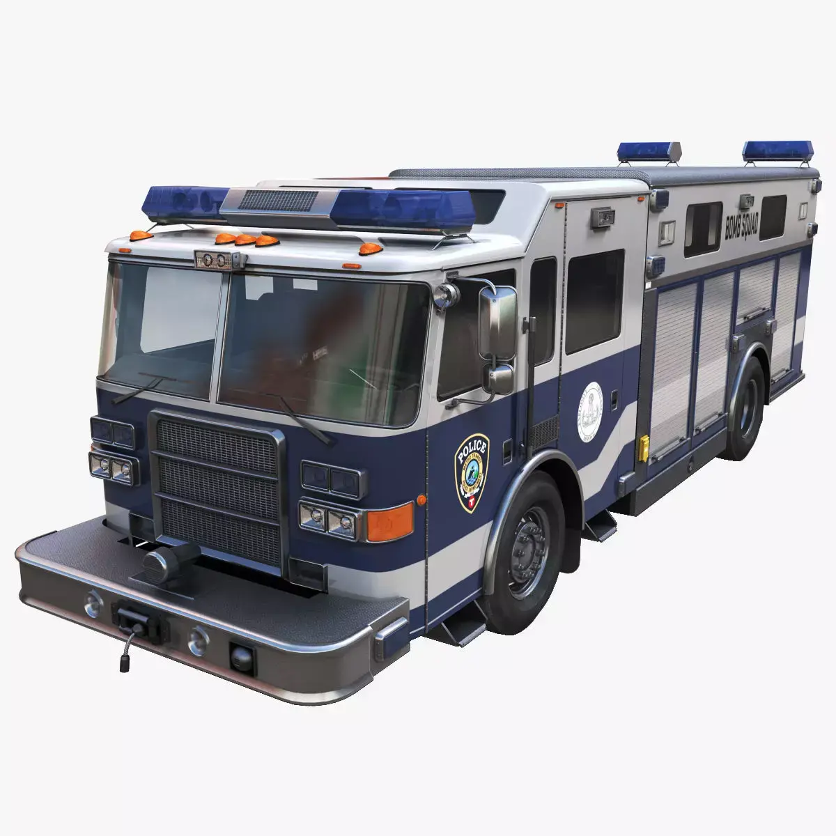 Police Bomb Squad EOD Truck Low-poly 3D model
