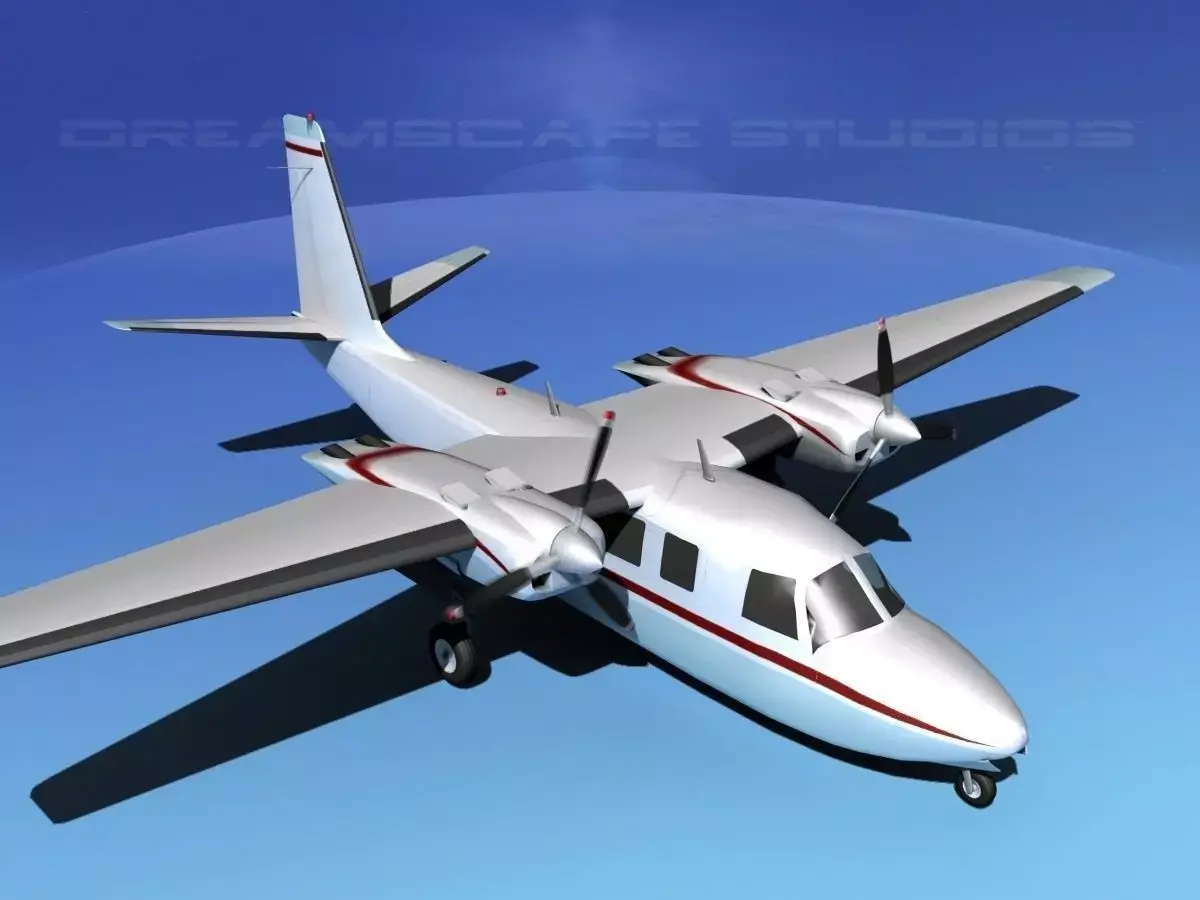 Rockwell Aero Commander 560 V07 3D model