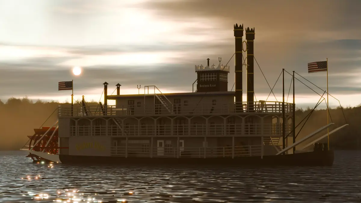 Mississippi Steamboat Western River 3D model