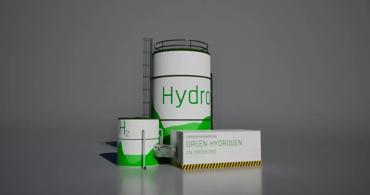 Hydrogen Green energy station 3D model