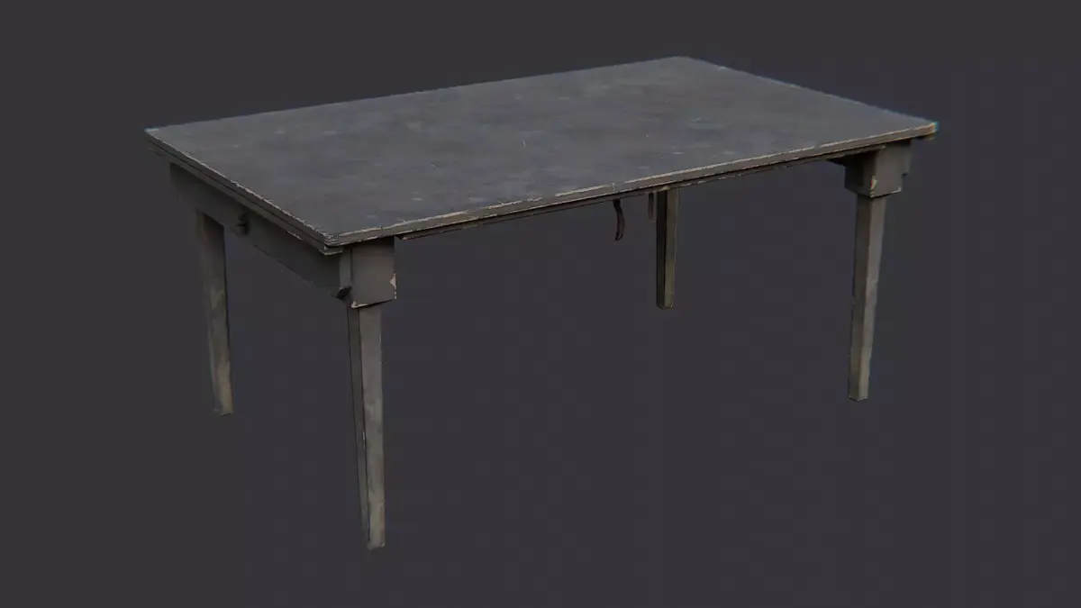 USA Barracks Wooden Table Low-poly 3D model