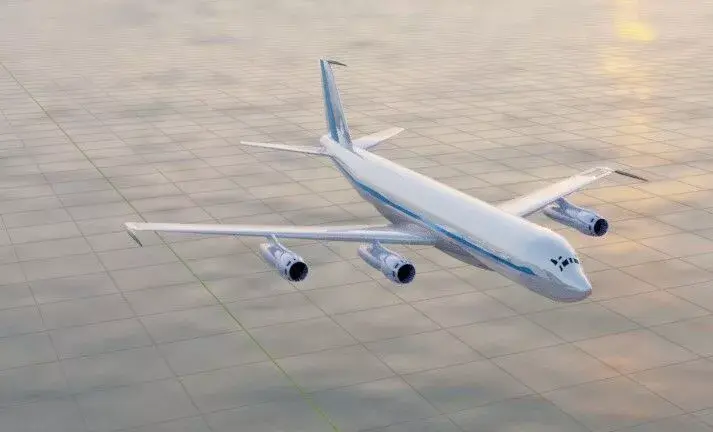 Fictional Quad Engine 1950s Jetliner 707-320B Inspired Low-poly 3D model