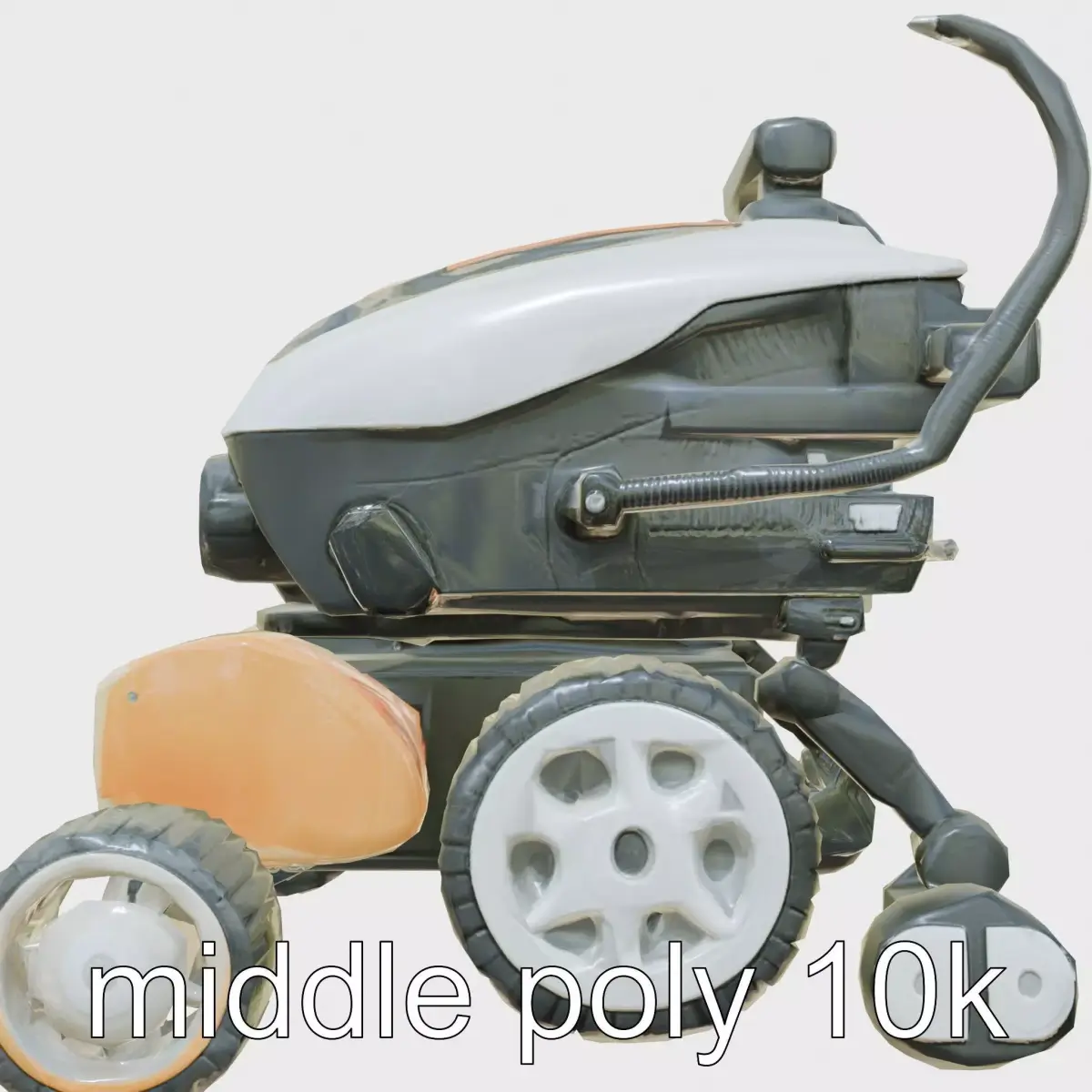 Robotic Gardening Assistant with Multiple Attachments Low-poly 3D model