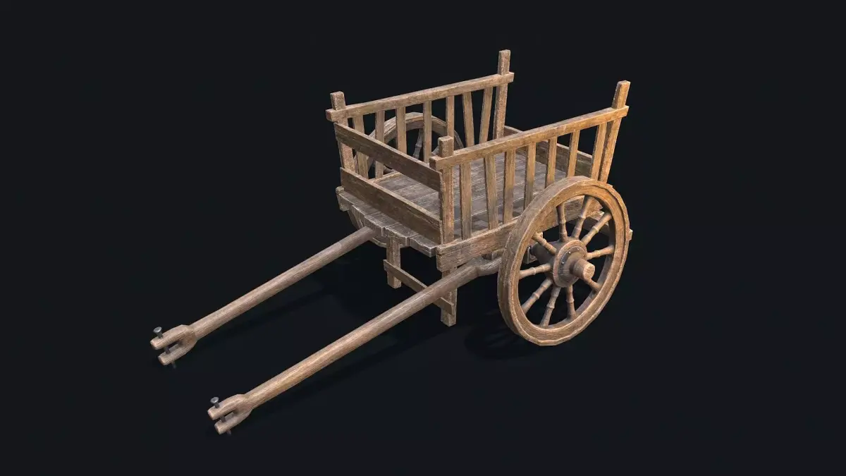 Medieval Cart 2  Low-poly 3D model