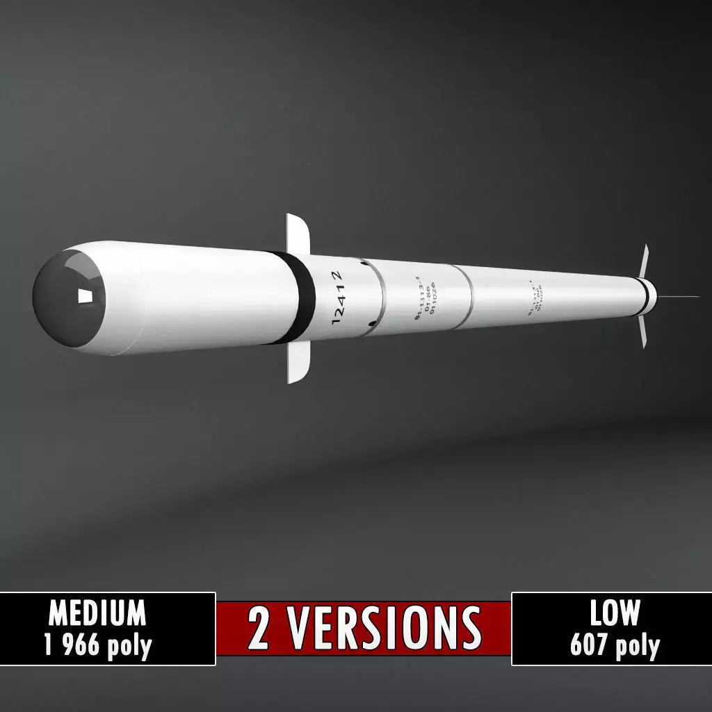SA-7 Grail Rocket low poly Low-poly 3D model