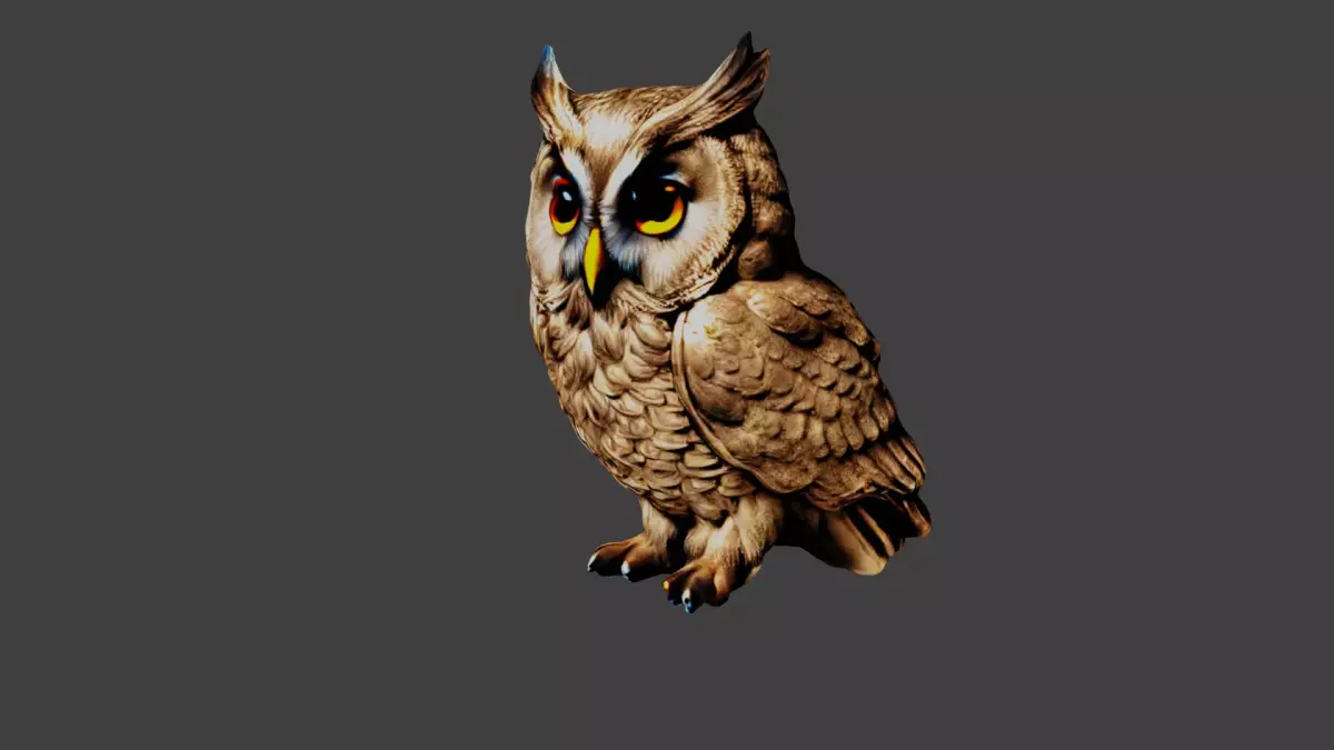 Owl Animal Low-poly 3D model