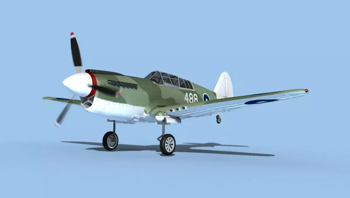 Curtiss P-40N Tomahawk Australia 3D model