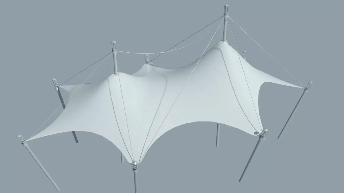 Tensile Fabric Structure Low-poly 3D model