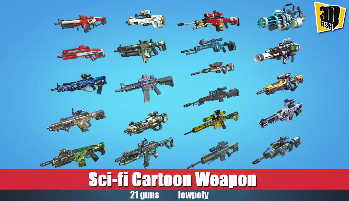 weapon pack vol02 Scifi cartoon weapon  Low-poly 3D model