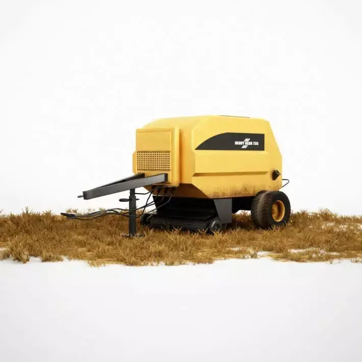 Yellow Trailer With Black Frame 3D model