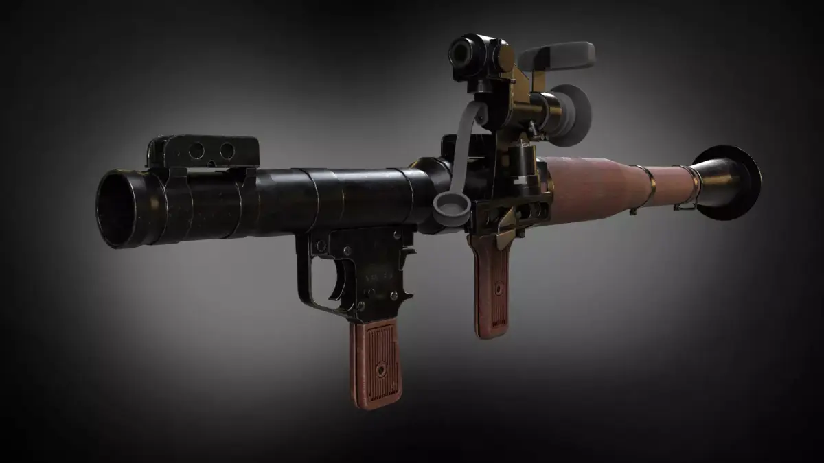 RPG 7 gun with scope Low-poly 3D model
