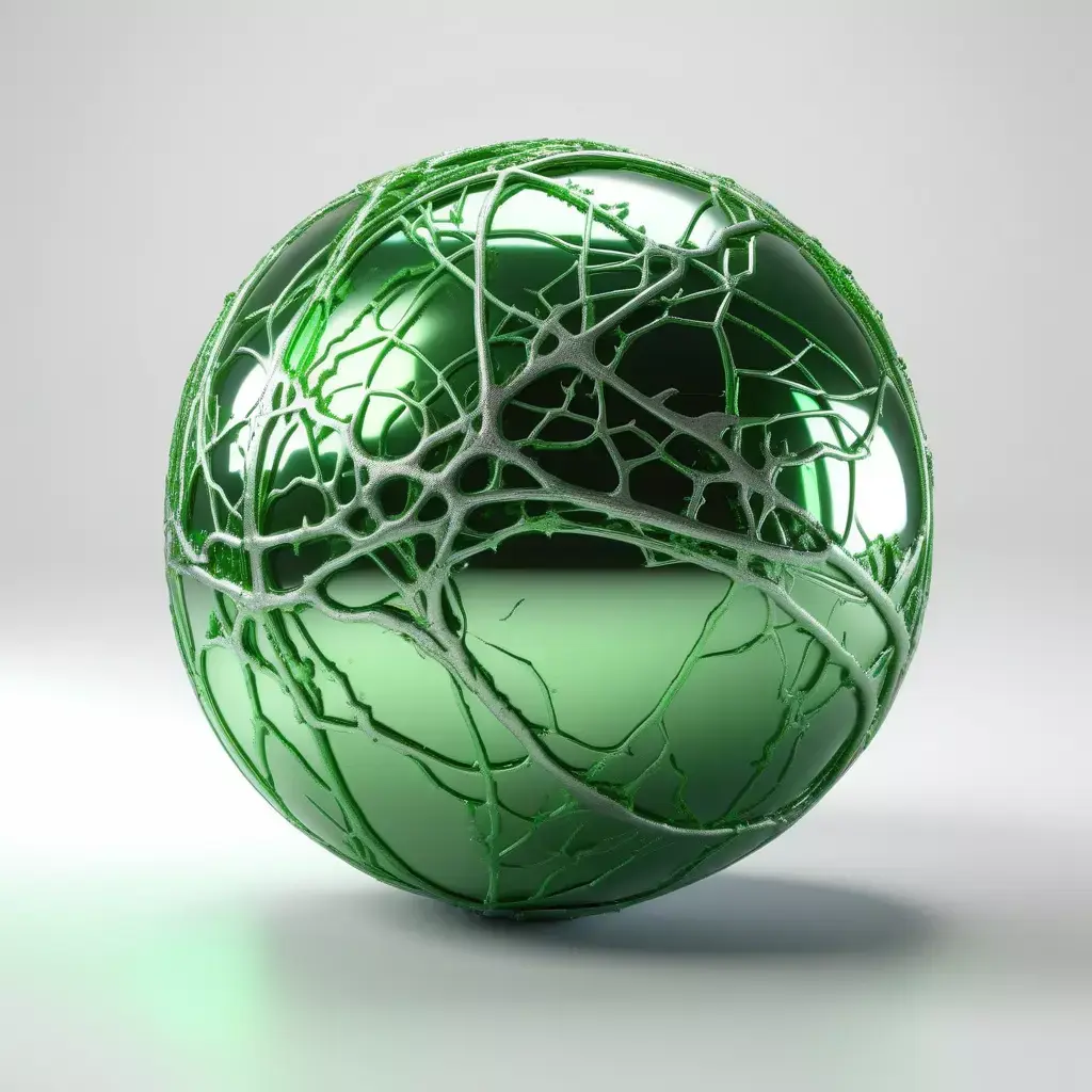 Green Neural Organic Sphere 3D model