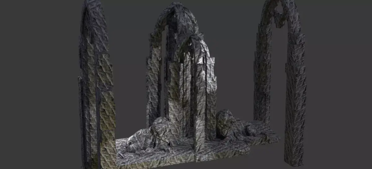 White Witches Ruins Stones 3D model