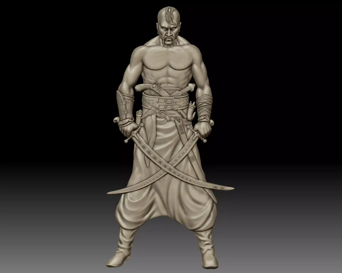 Cossack Ukrainian warrior bas-relief 3D print model