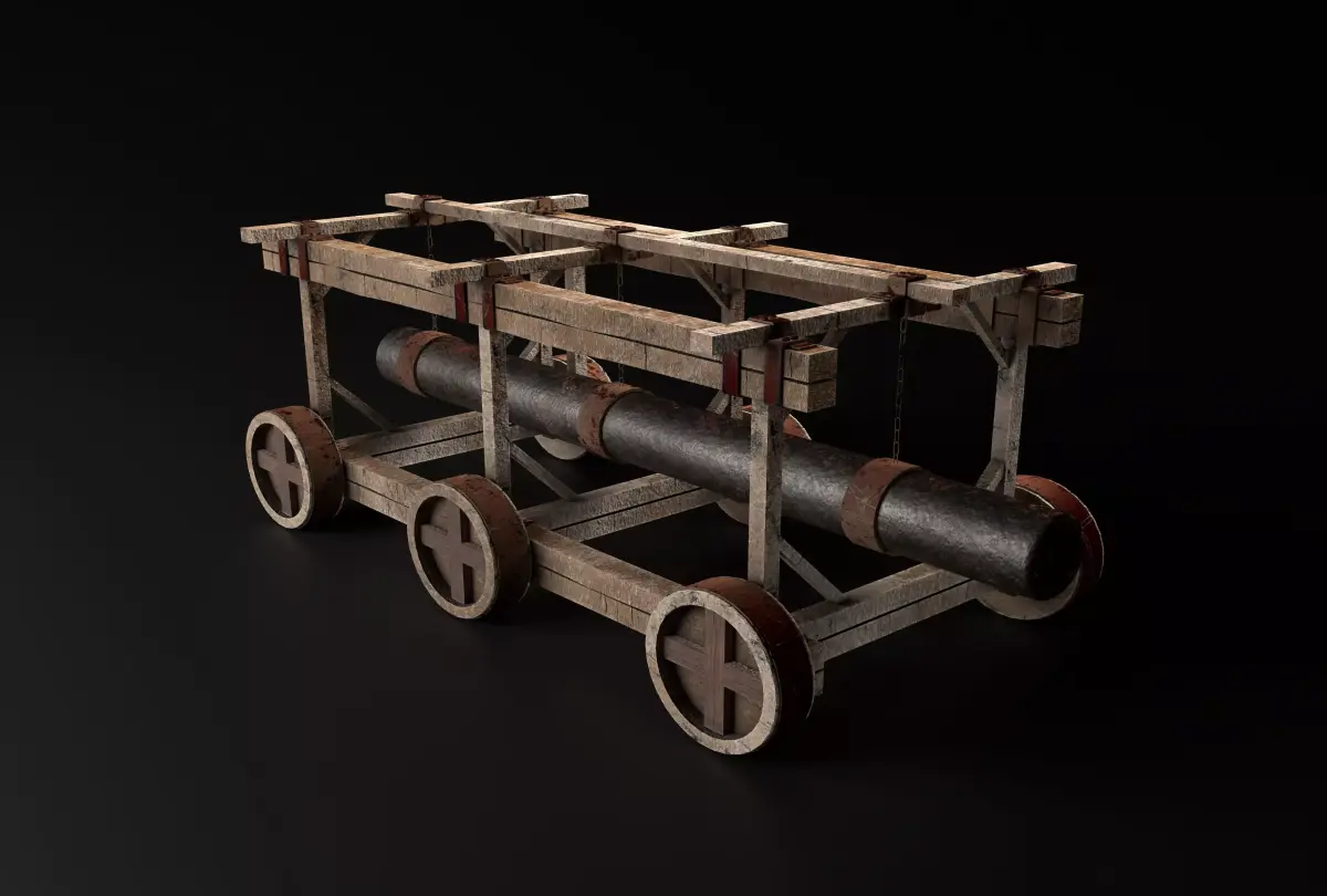 Battering Ram - Siege Tower Low-poly 3D model