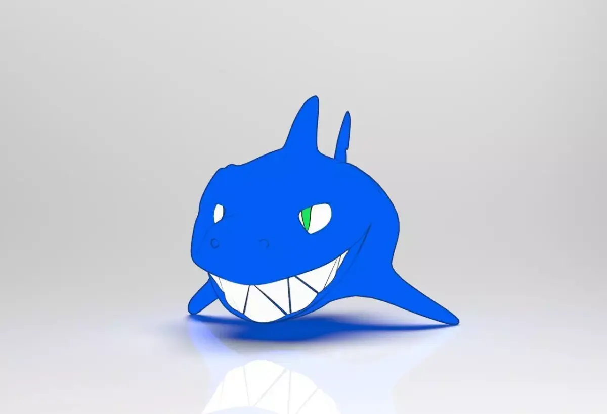 Cartoon Fish Smiled Shark 3D model