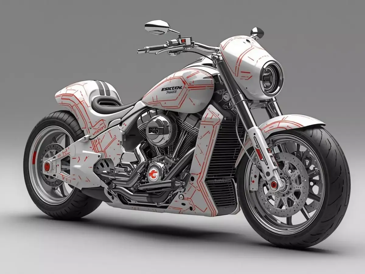 Futuristic Custom Cruiser Motorcycle 3D Model Low-poly 3D model
