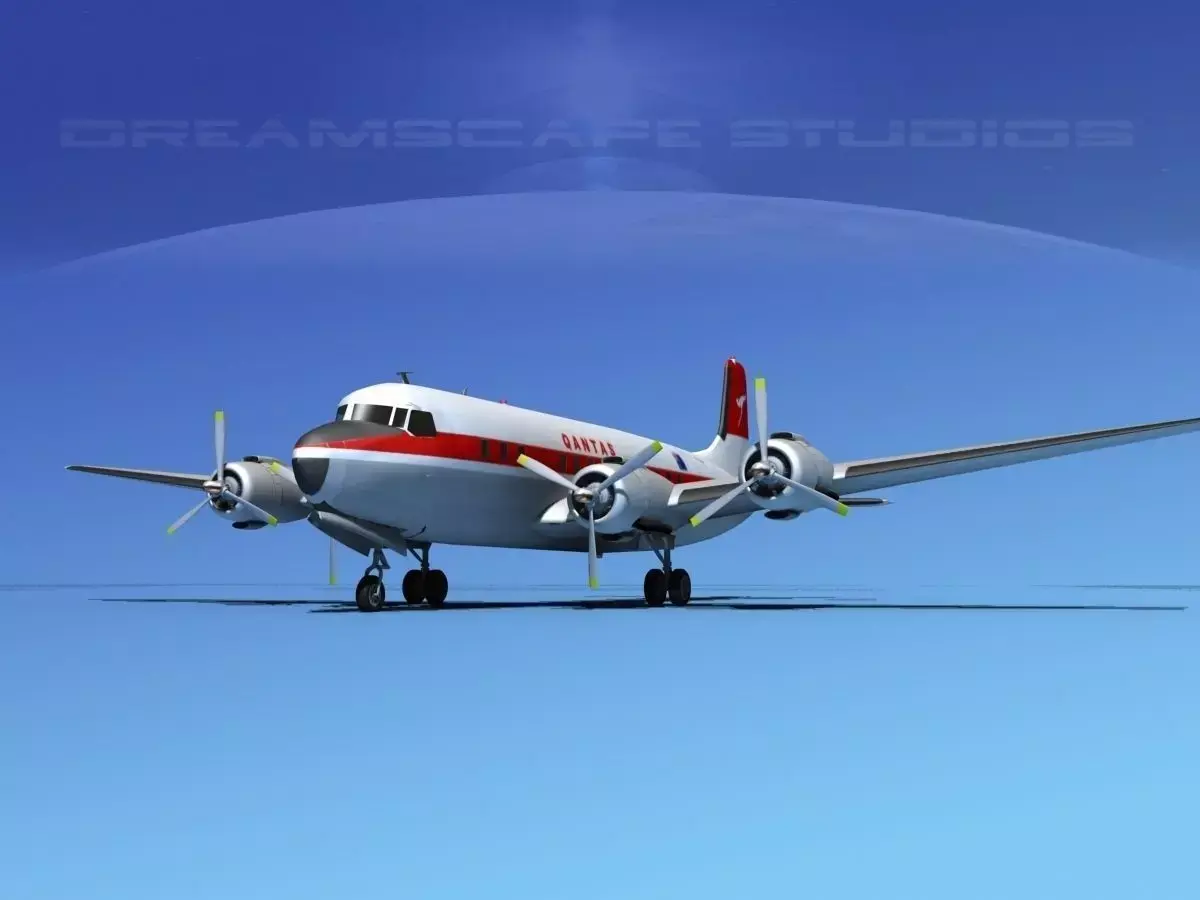 Douglas DC-7B Qantas 3D model