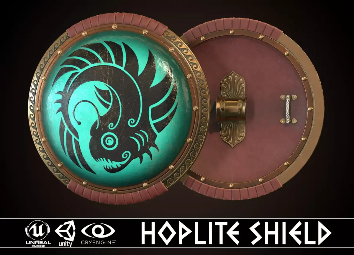 Hoplite Shield Angler Low-poly 3D model