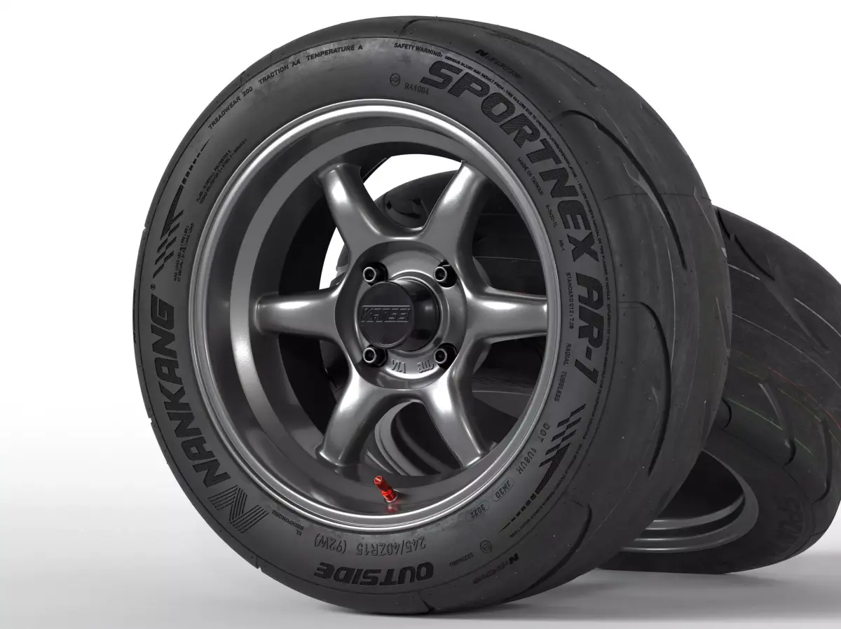 Kansei Tandem 15 Rims with Nankang Sportnex AR-1 Tires 3D model