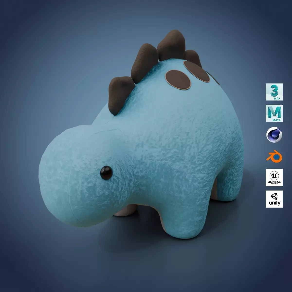 Dinosaur Plush Toy - Stegosaurus Low-poly 3D model