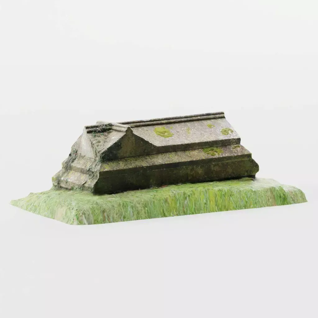 Tomb Grave Stone Sarcophagus Cemetery Graveyard Asset Photo-Scan Low-poly 3D model