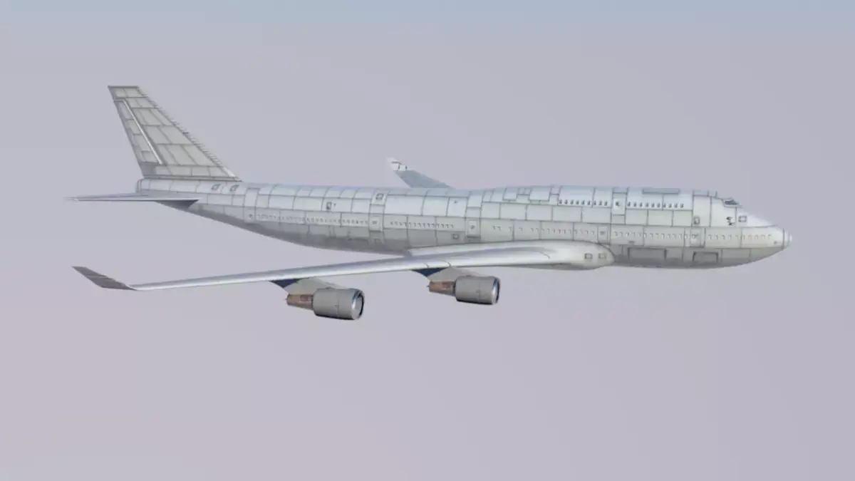 Boeing-747 airplane flying in sky 3D model