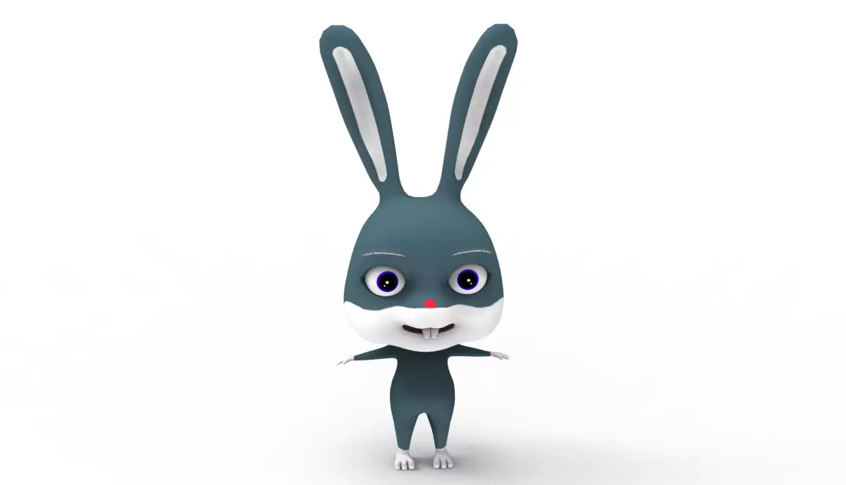  Rabbit Cartoon 3D Free low-poly 3D model