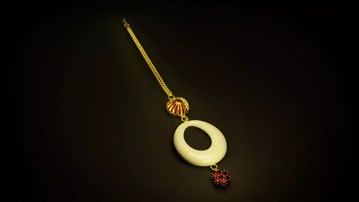 Gold Maang- Tikka Low-poly 3D model