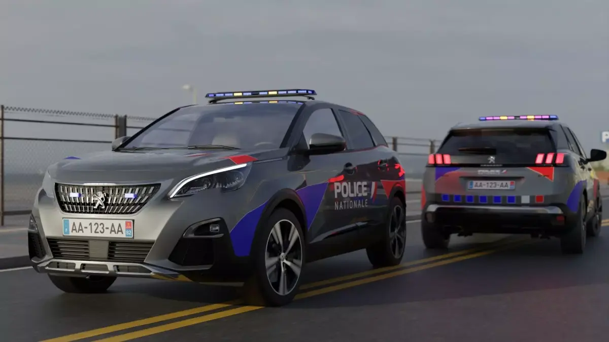 Peugeot 3008 2019 POLICE NATIONALE FRANCE Free 3D model